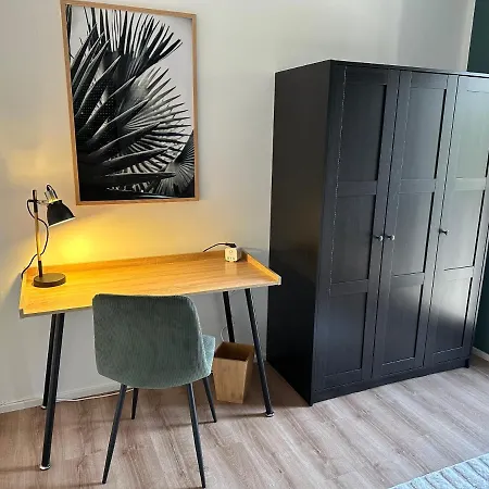 Ferienwohnung-parkplatz-balkon-kueche-aufzug-smarttv-waschtrockner Apartment Erlangen